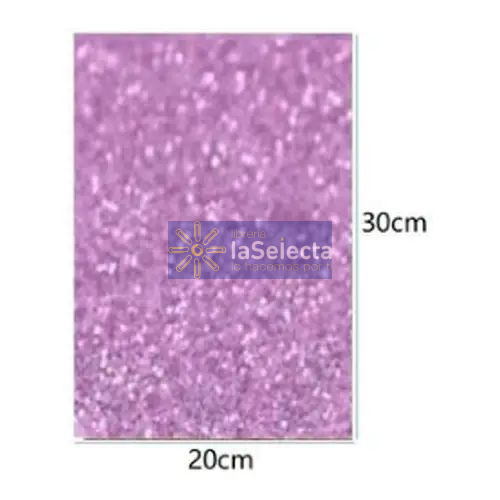 GOMA EVA GLITTER 20X30 CM 2MM LILA IMPORTADO